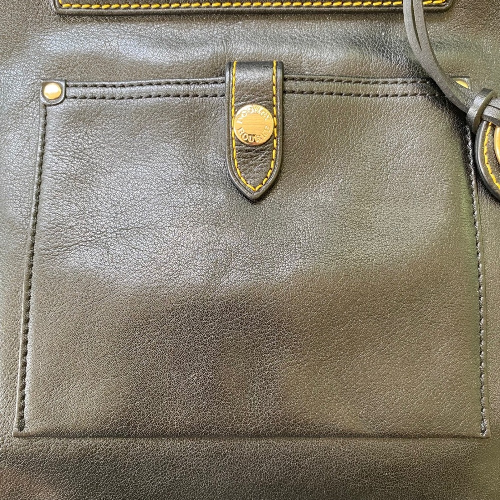 Dooney & Bourke Teardrop Satchel Black Florentine Vacchetta Leather Shoulder Bag - Picture 5 of 14